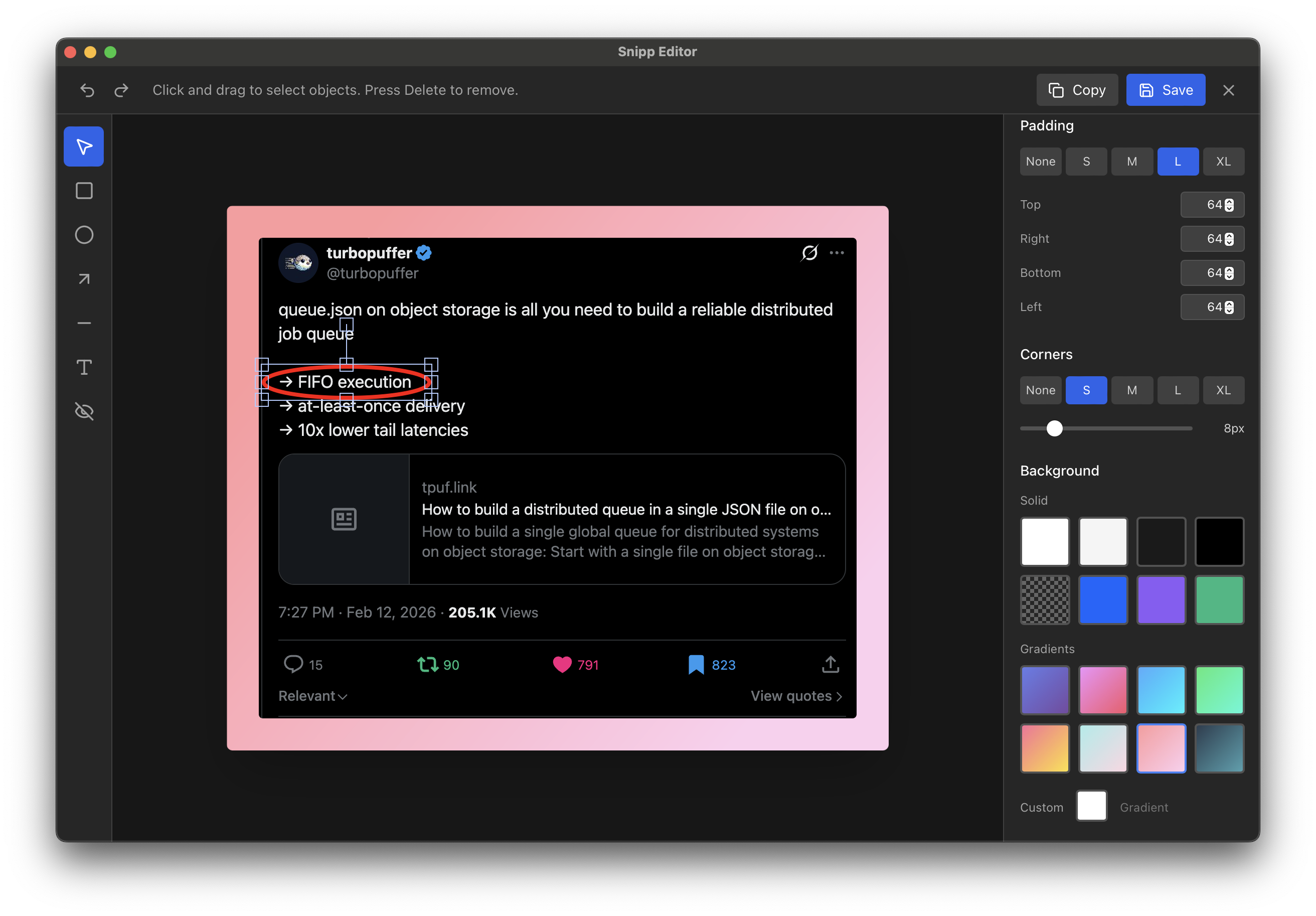 Snipp annotation editor interface
